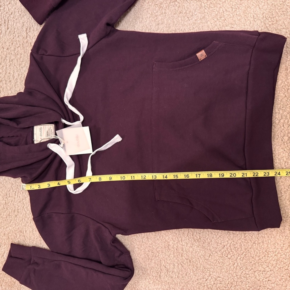 Doublju burgundy Hoodie with White strings Women’… - image 7